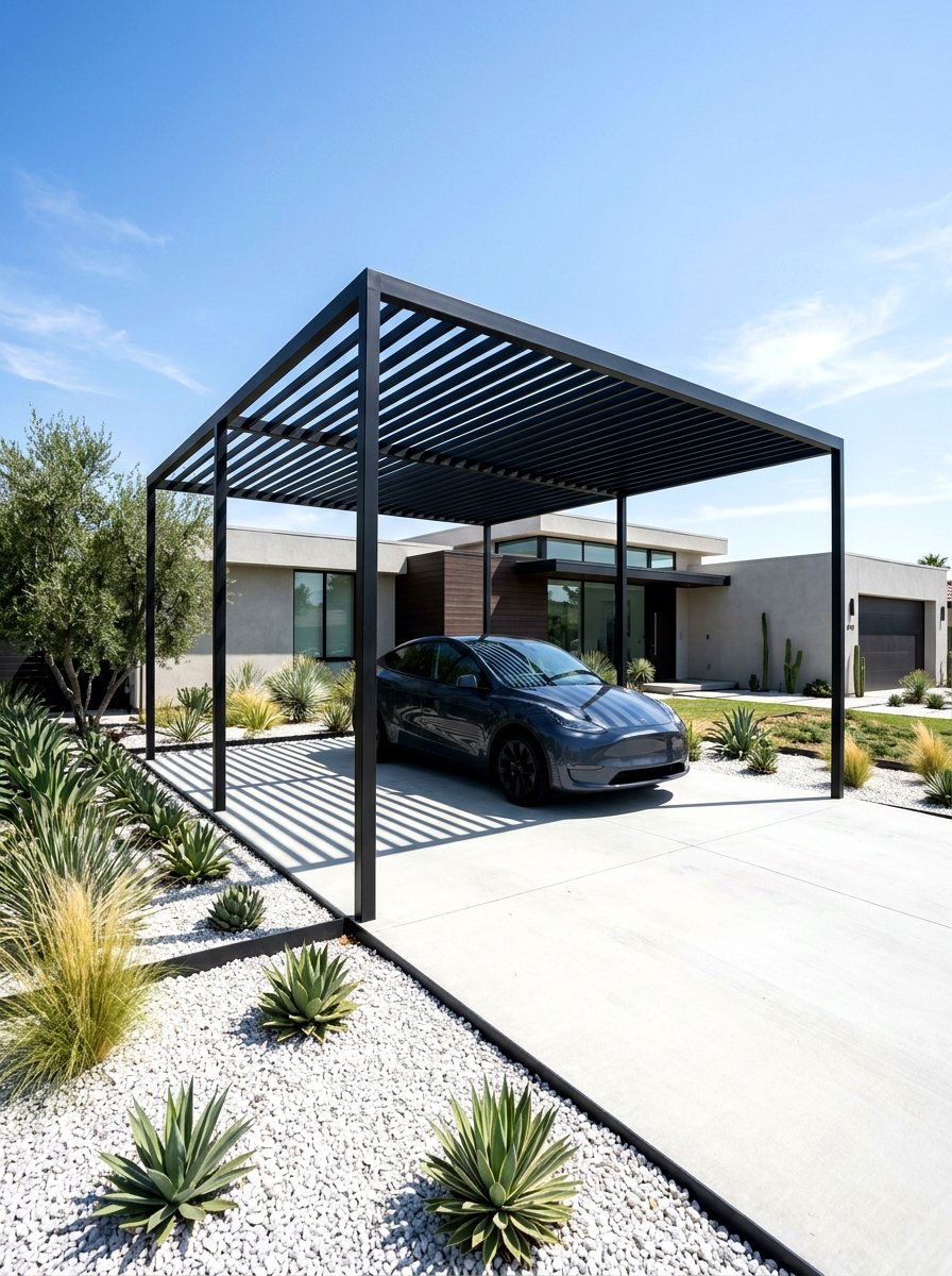 Modern Minimalist Pergola Carport - 30 pergola carport ideas