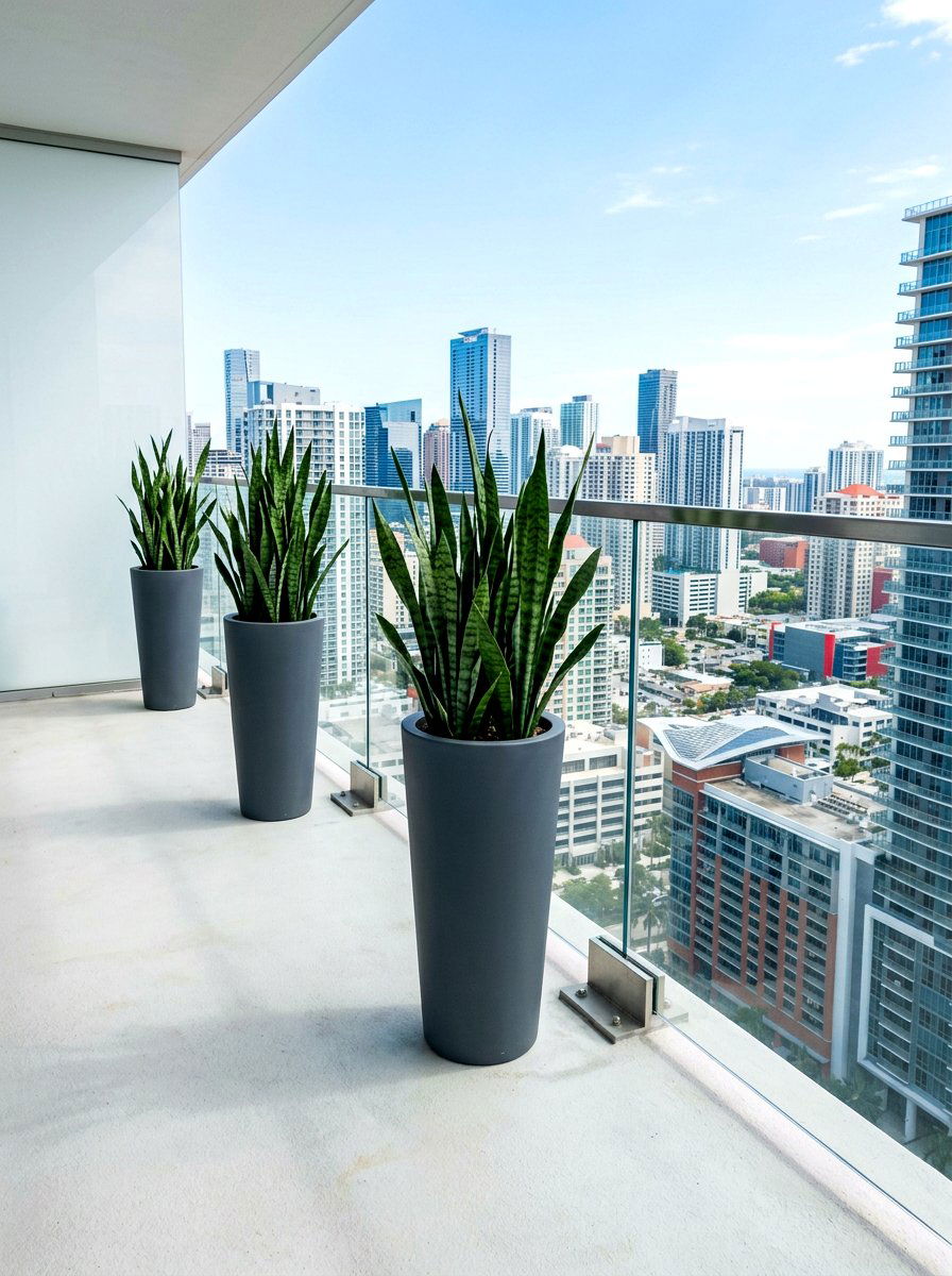 Modern Minimalist Planters - 30 condo balcony garden ideas