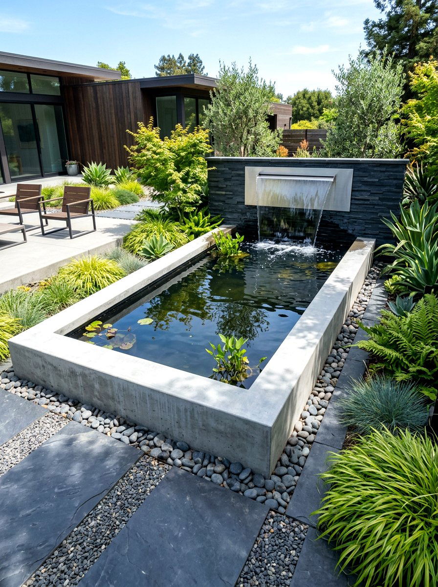 Modern Minimalist Pond - 30 koi pond ideas