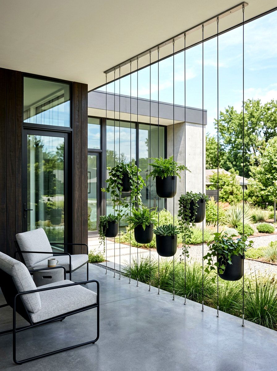 Modern Minimalist Porch Planter - 30 porch ceiling planter ideas