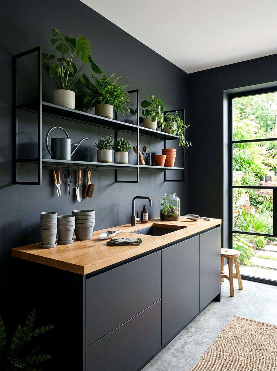Modern Minimalist Potting Space - 30 potting shed decor ideas