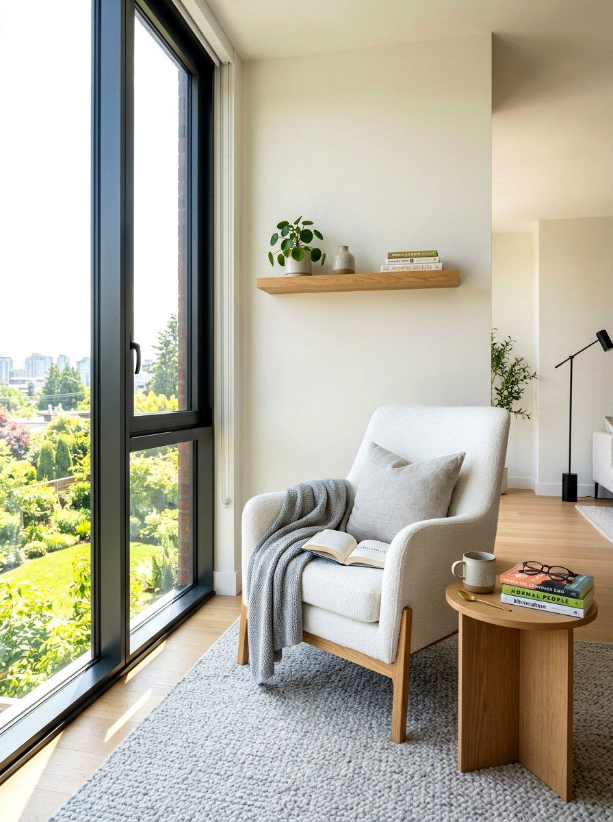 Modern Minimalist Reading Nook - 30 reading room aesthetic ideas
