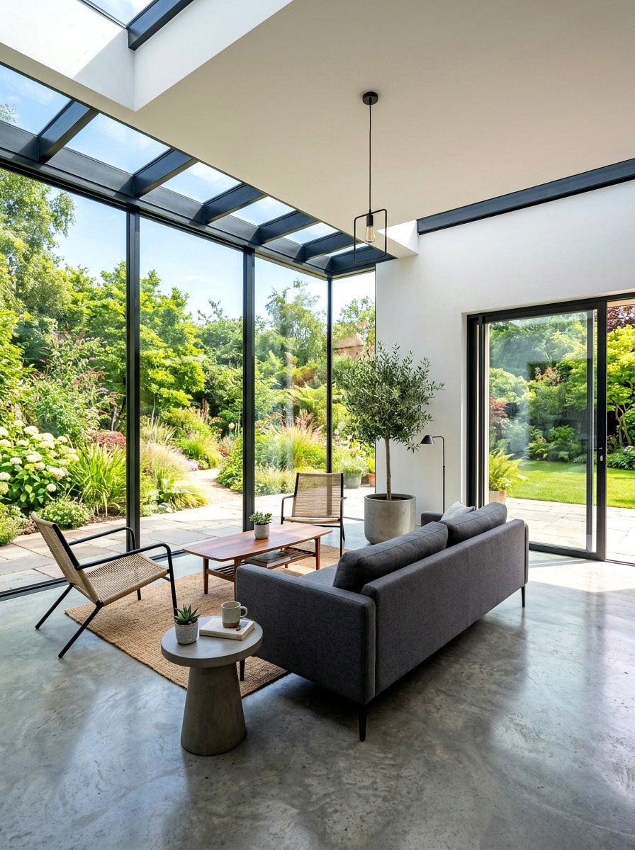 Modern Minimalist Sunroom - 30 glass room addition ideas