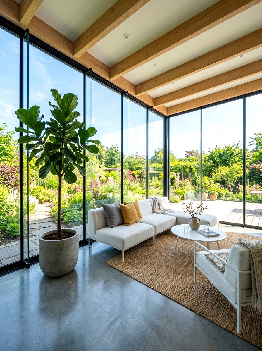 Modern Minimalist Sunroom - 30 enclosed patio sunroom ideas