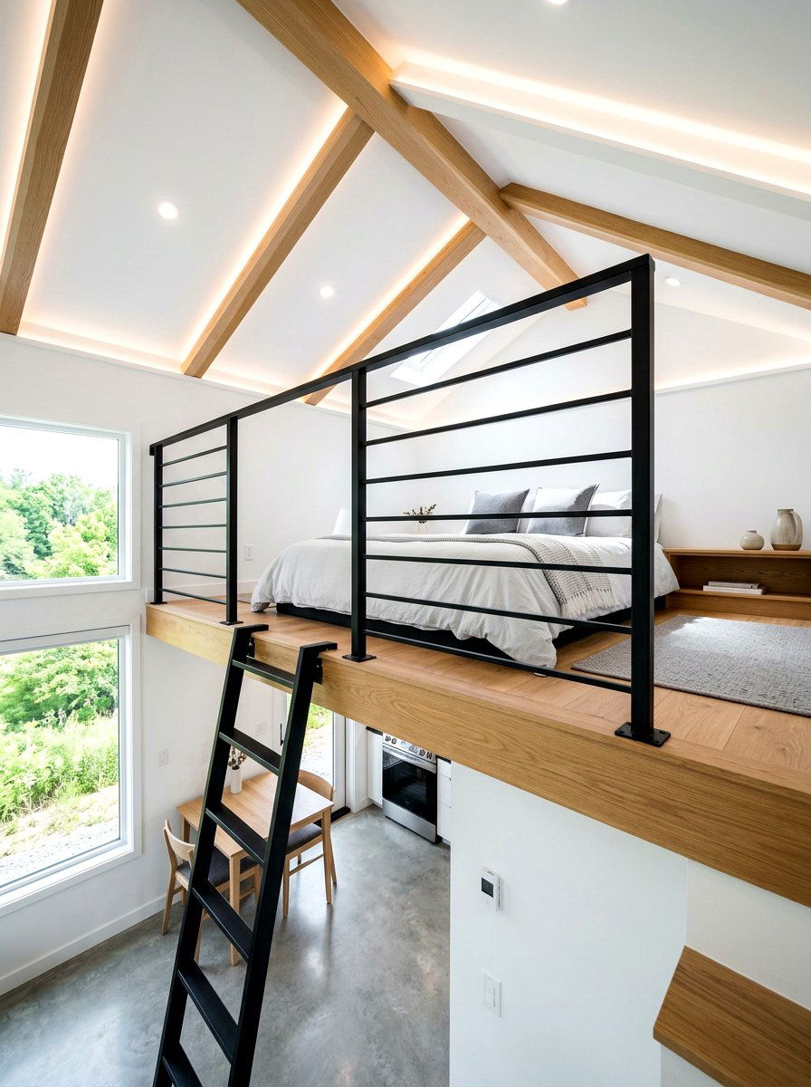 Modern Minimalist Tiny House Loft - 30 tiny house loft bed ideas