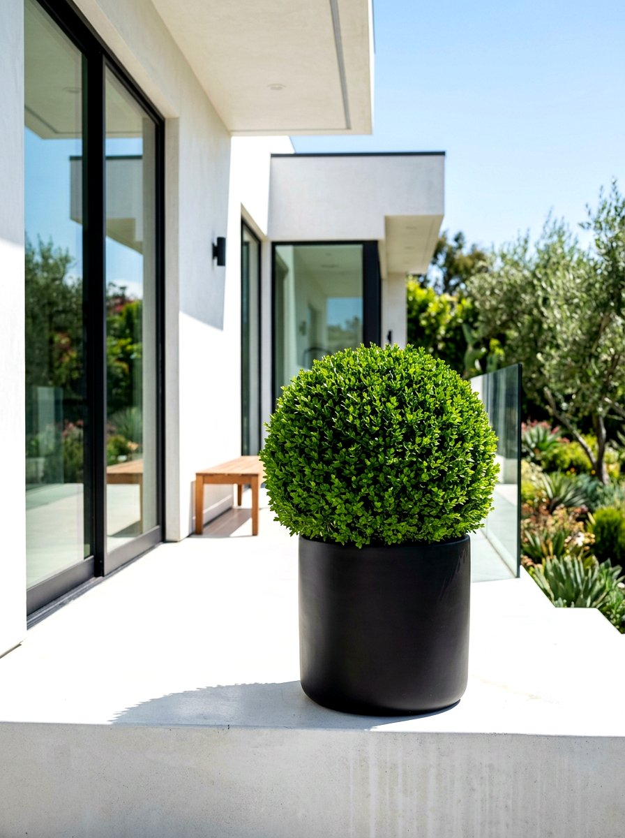 Modern Minimalist Topiary - 30 front porch topiary ideas