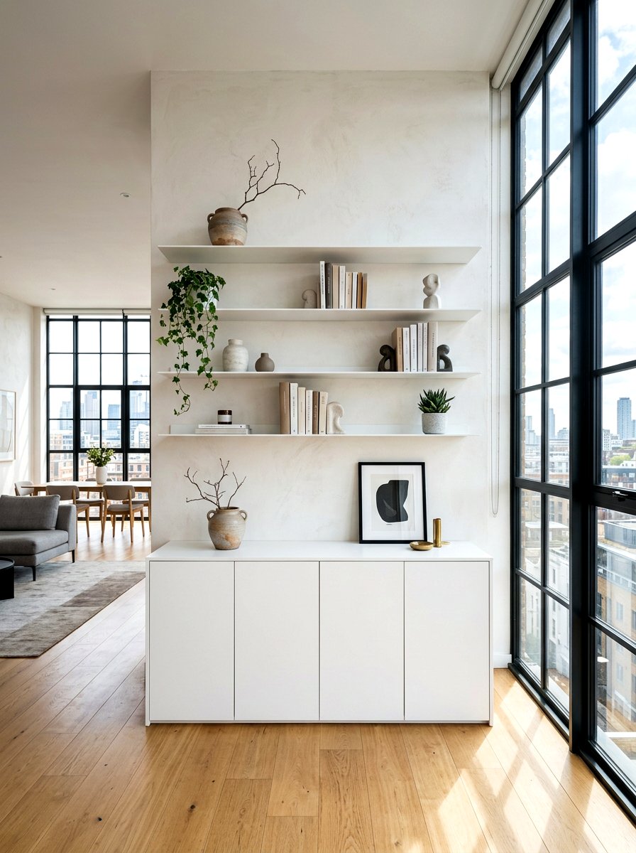Modern Minimalist Wall Shelving - 30 built in bookshelf ideas