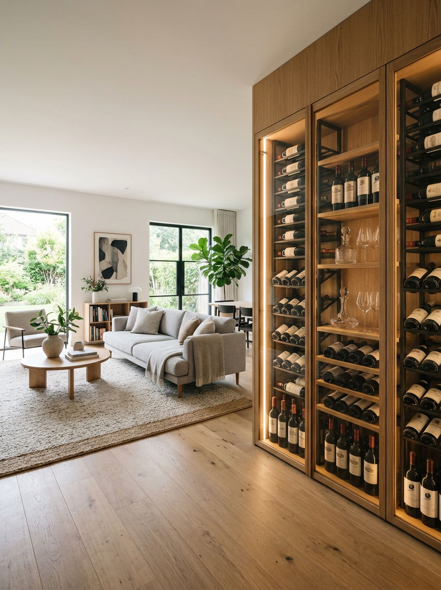 Modern Minimalist Wine Cabinet - 30 small wine cellar ideas