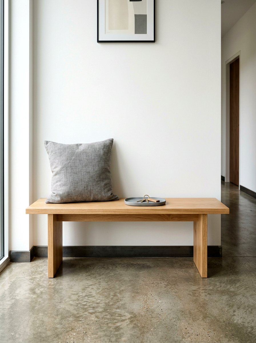 Modern Minimalist Wooden Bench - 30 entryway bench ideas