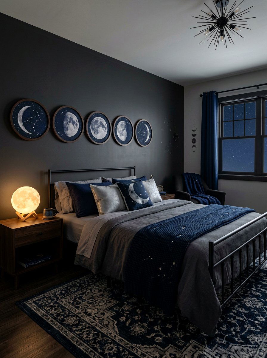 Modern Moon Phase Art - 30 oversized wall art ideas