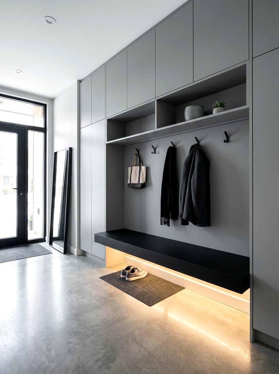 Modern Mudroom Bench - 30 mudroom drop zone bench ideas