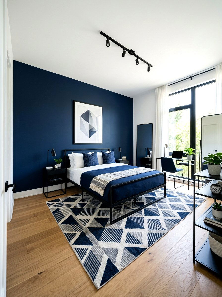 Modern Navy Blue Bedroom - 30 ocean blue bedroom ideas