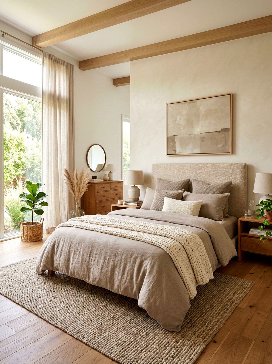 Modern Neutral Bedding - 30 hotel duvet bedroom ideas