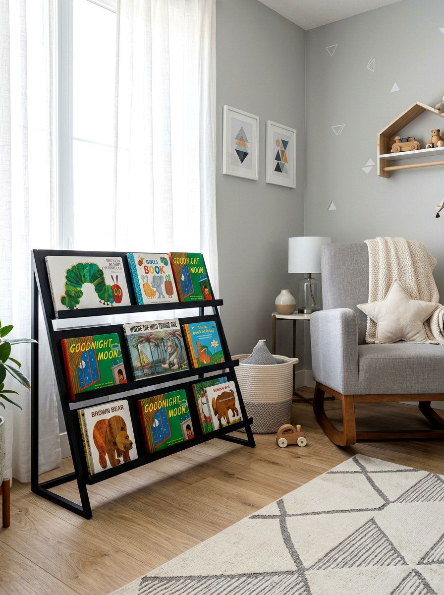 Modern Nursery Book Rack - 30 nursery book display ideas