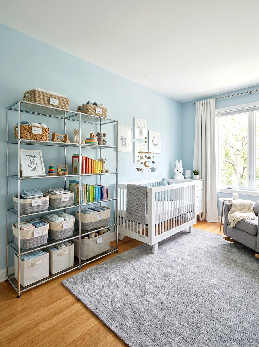 Modern Nursery Chrome Storage - 30 chrome accent furniture ideas