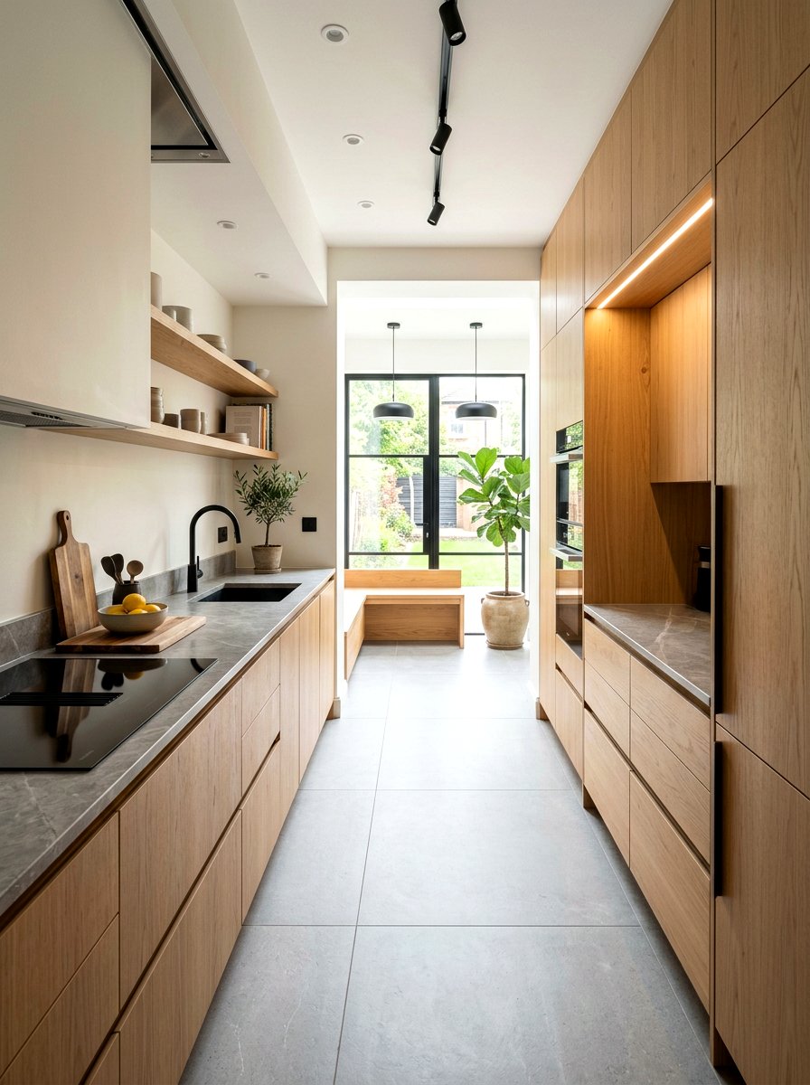 Modern Oak Galley Kitchen - 30 galley kitchen ideas