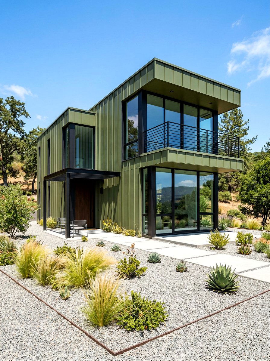 Modern Olive Green House - 30 olive green exterior ideas