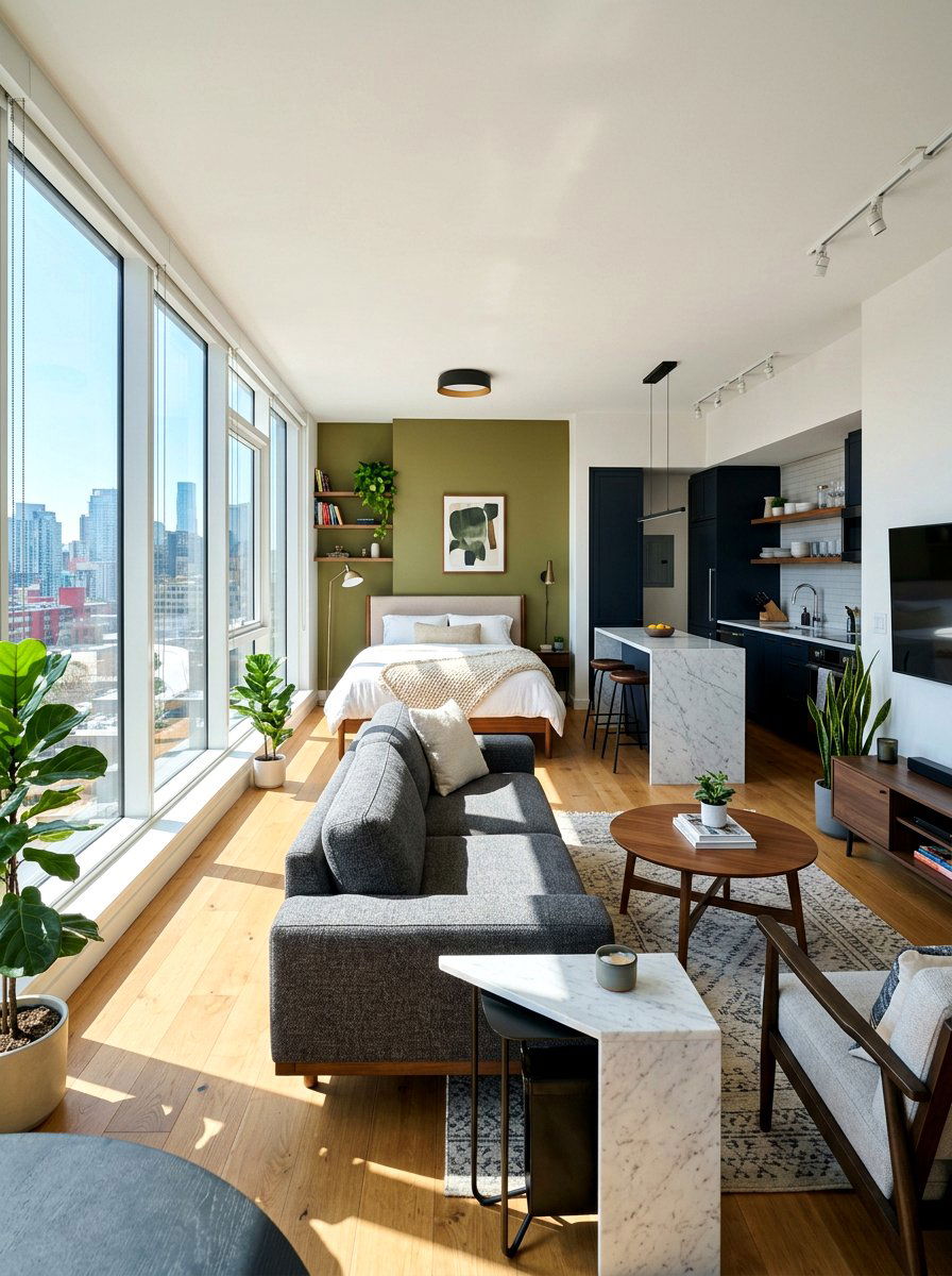 Modern Open Concept Studio - 30 editorial studio apartment ideas