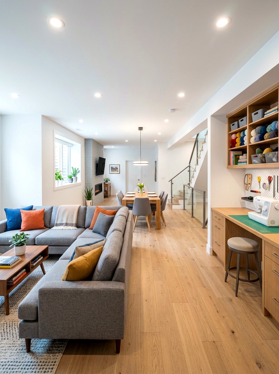 Modern Open Plan Basement - 30 basement family room ideas