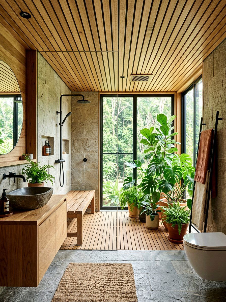 Modern Organic Bathroom - 30 spa hotel bathroom ideas