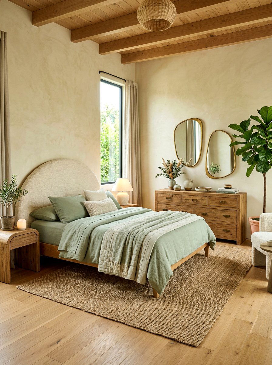 Modern Organic Boucle Bedroom - 30 boucle bedroom ideas