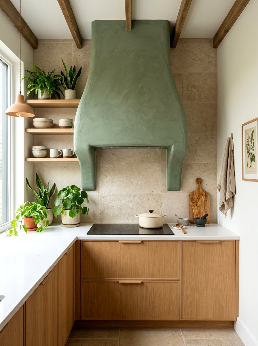 Modern Organic Plaster Hood - 30 plaster range hood ideas