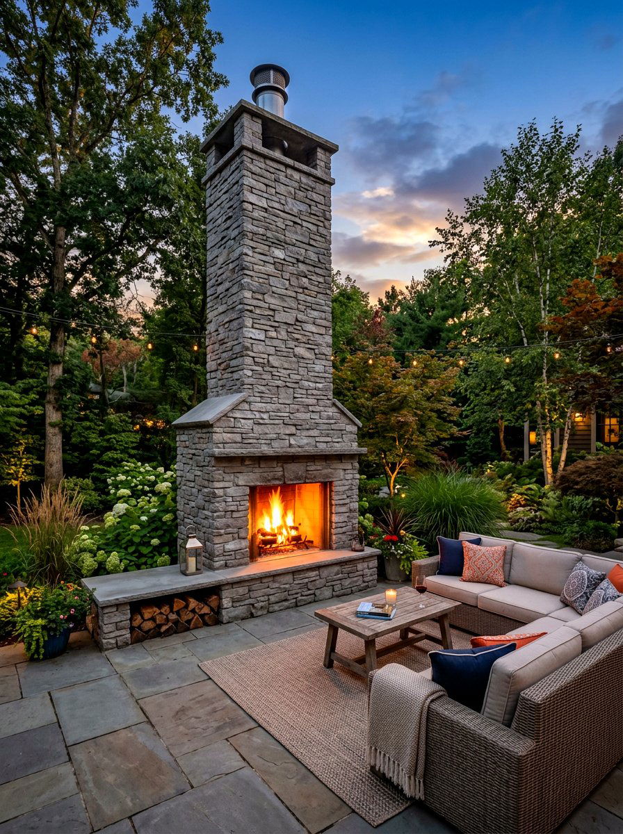 Modern Outdoor Fireplace - 30 backyard makeover ideas