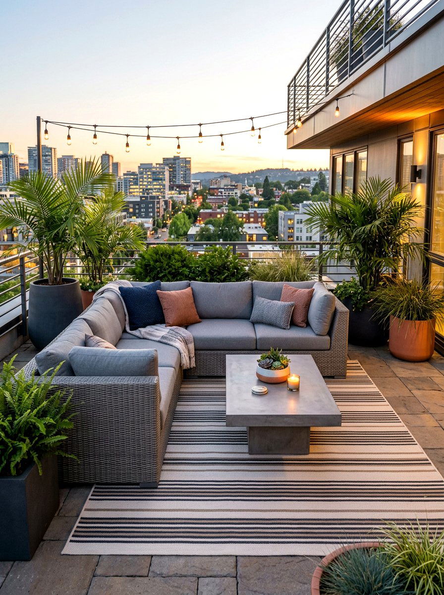 Modern Outdoor Sectional - 30 evening backyard lounge ideas