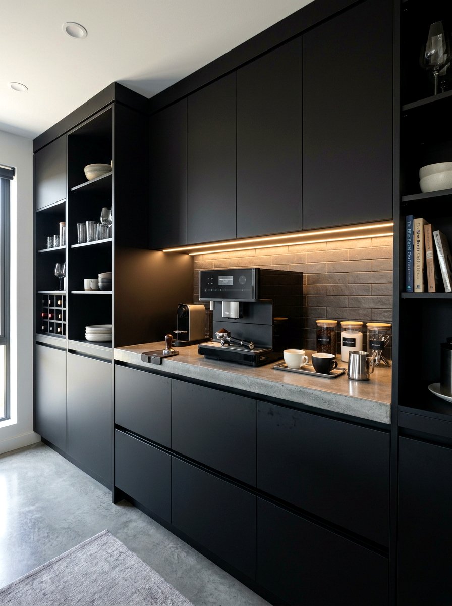 Modern Pantry Espresso Station - 30 walk in pantry cafe ideas