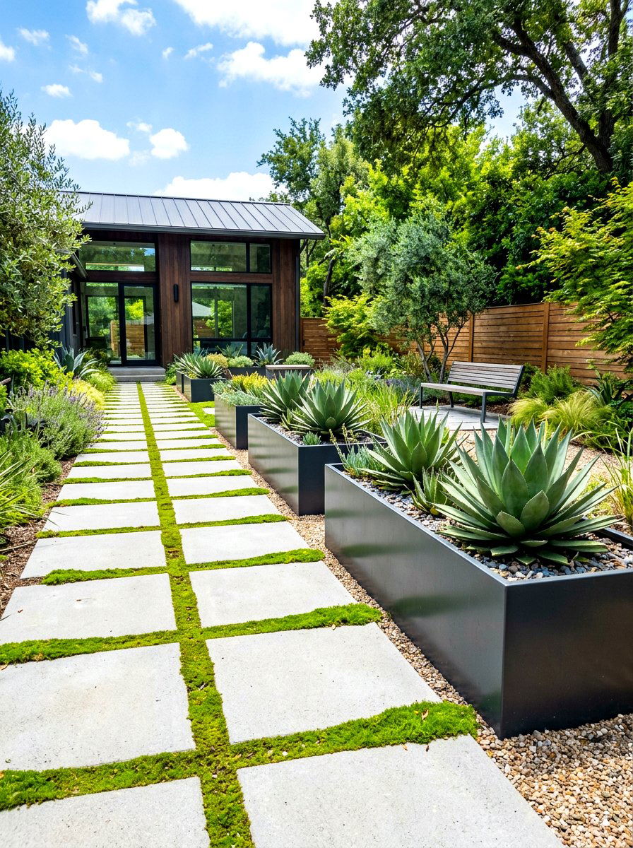 Modern Paver Garden - 30 pocket garden ideas