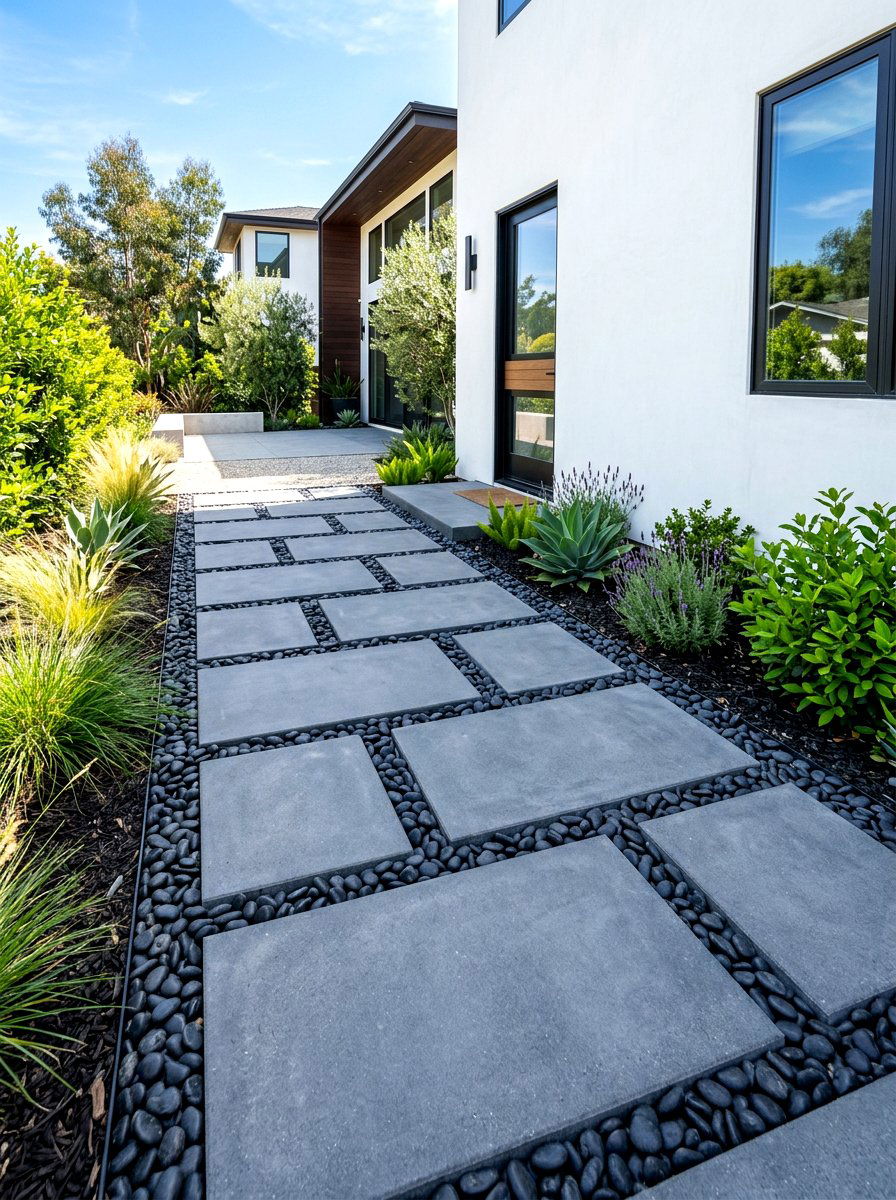 Modern Paver Layout - 30 shaded side yard ideas
