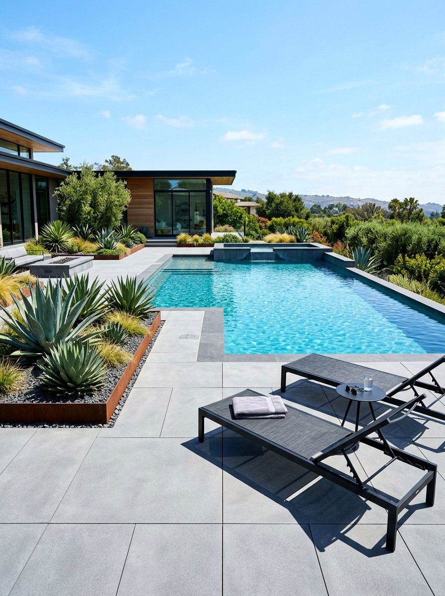 Modern Paver Pool Patio - 30 pool patio ideas