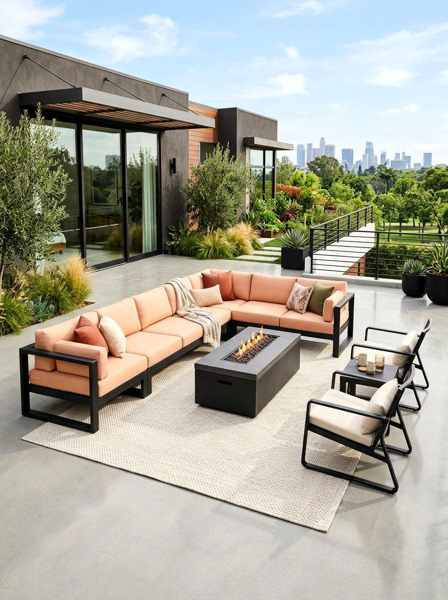 Modern Peach Sectional - 30 apricot patio ideas