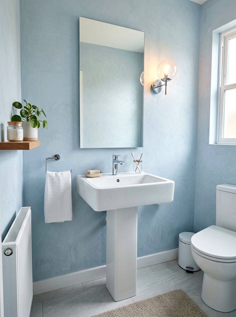 Modern Pedestal Sink - 30 tiny powder bath ideas