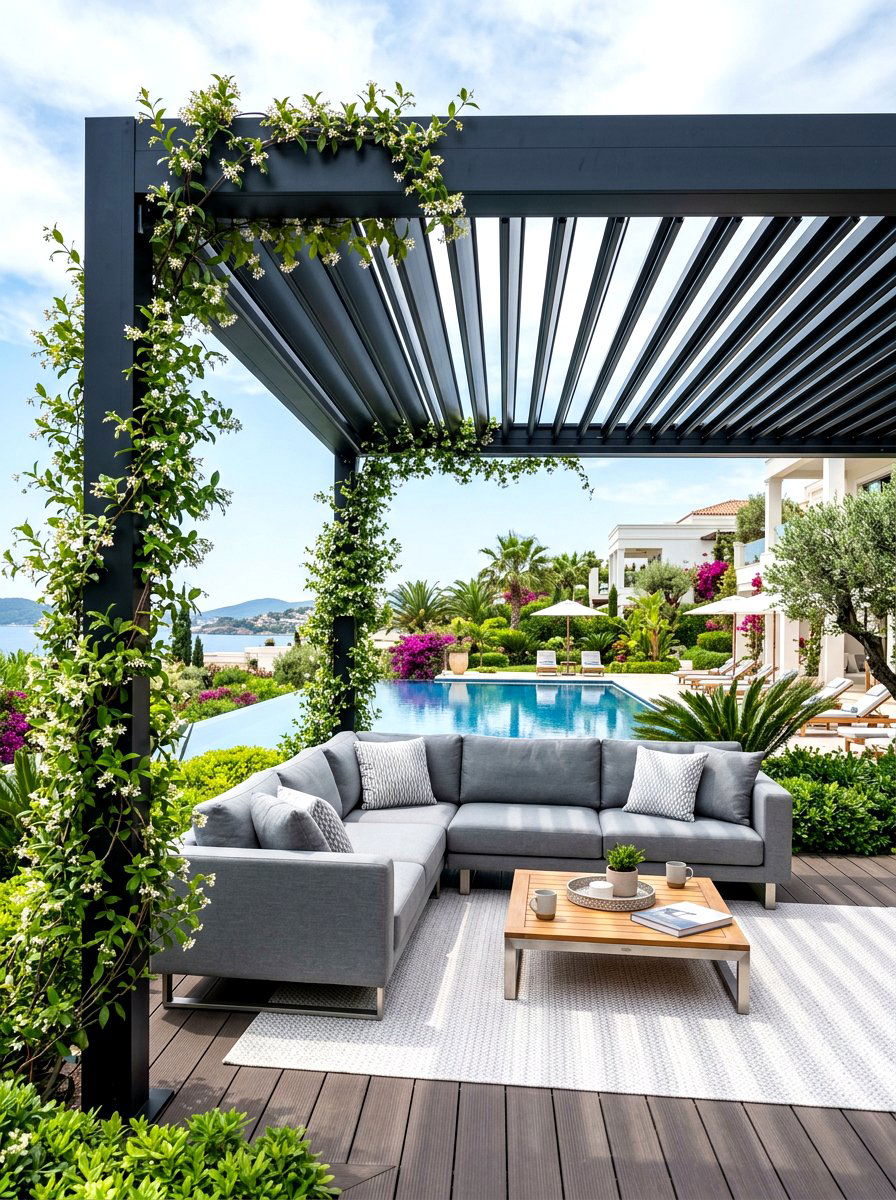Modern Pergola - 30 resort style backyard ideas