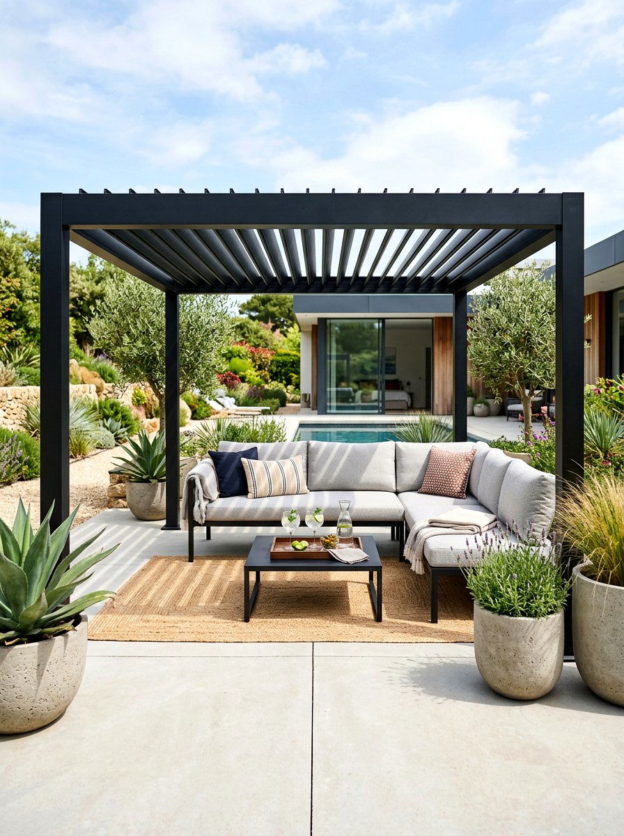 Modern Pergola Living Room - 30 resort patio lounge ideas