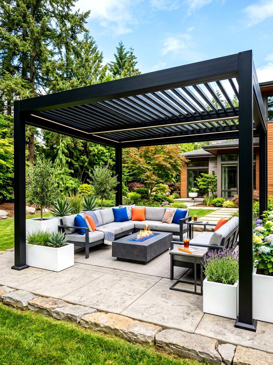 Modern Pergola Lounge - 30 exterior seating area ideas
