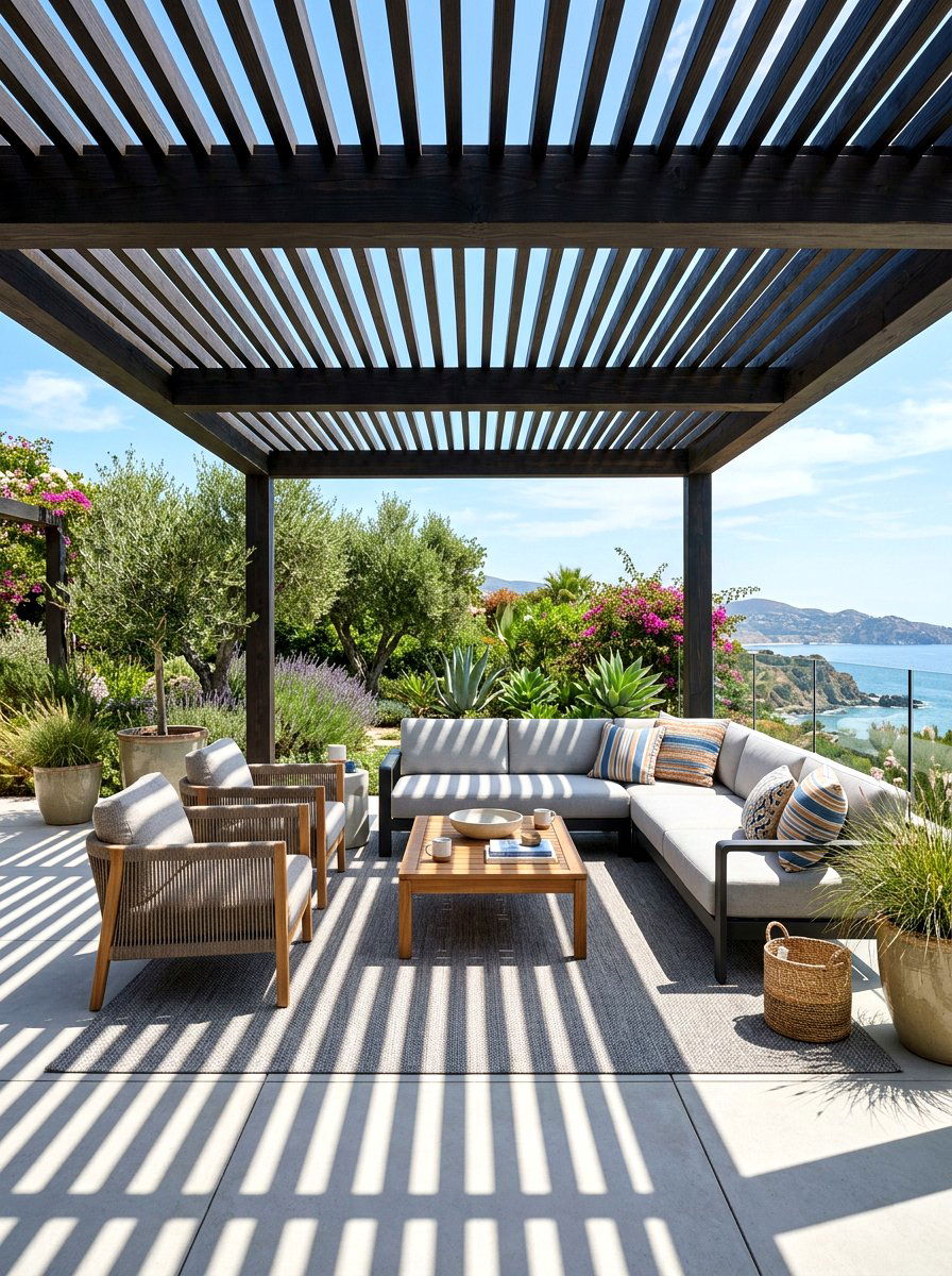 Modern Pergola Structure - 30 sunset hosting patio ideas