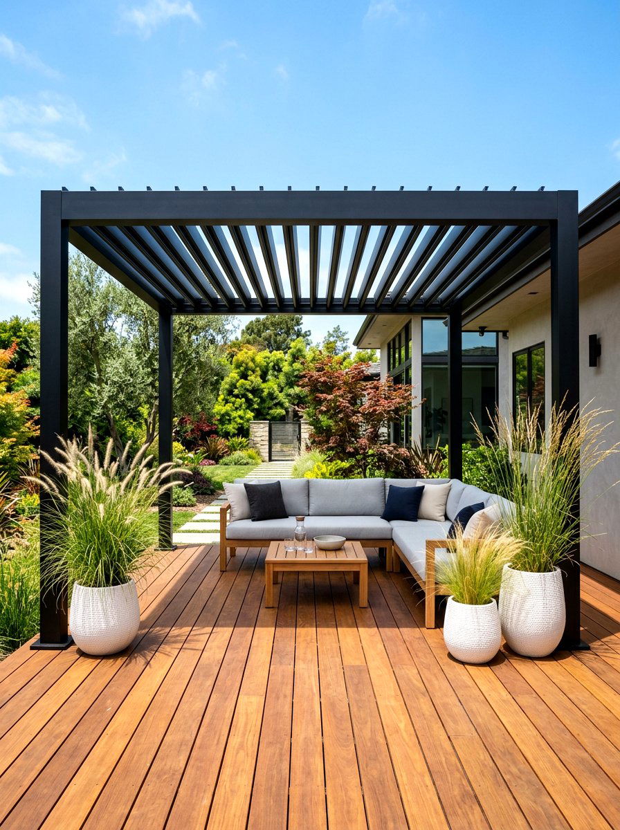 Modern Pergola Structure - 30 modern backyard lounge ideas