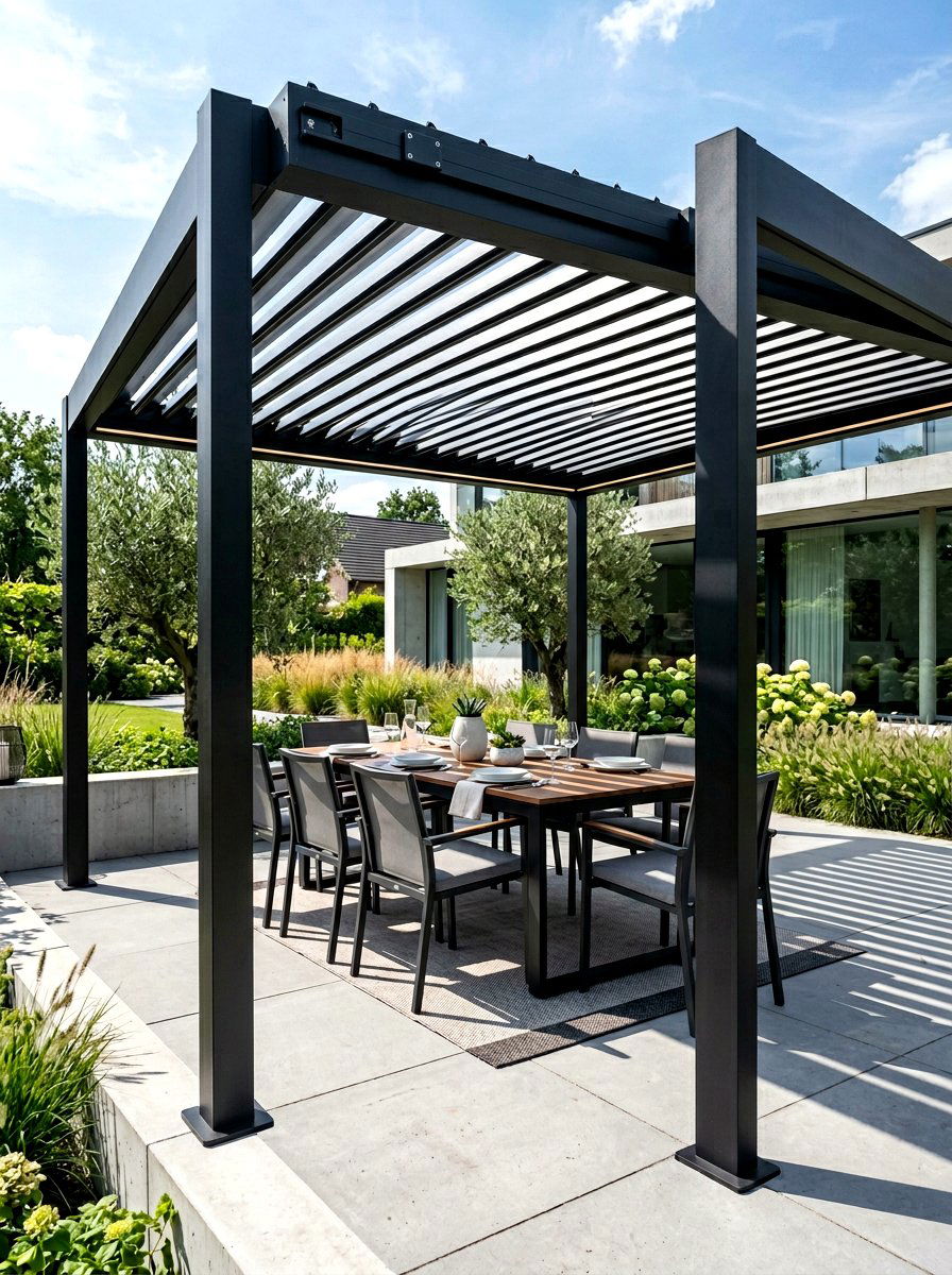Modern Pergola With Louvers - 30 garden pergola ideas