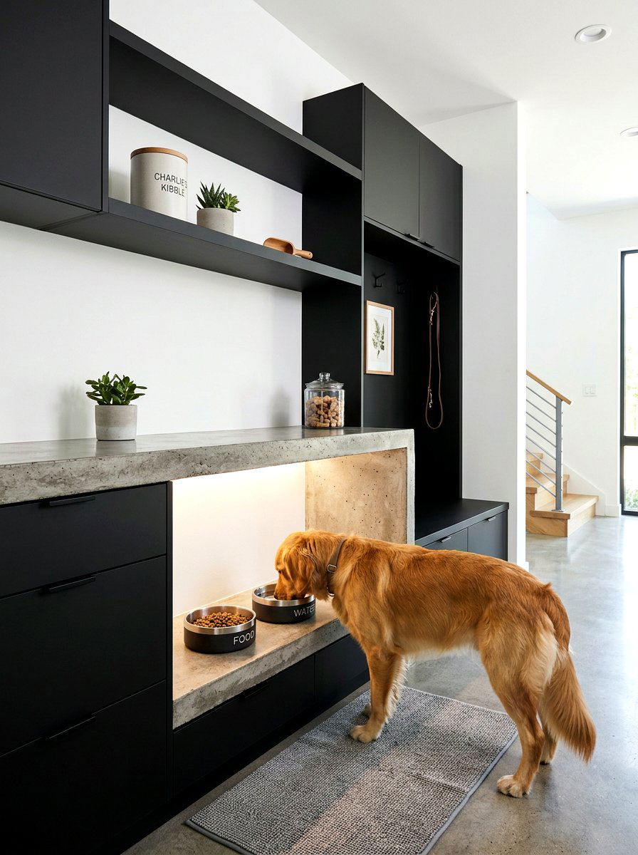 Modern Pet Food Station - 30 mudroom pet station ideas
