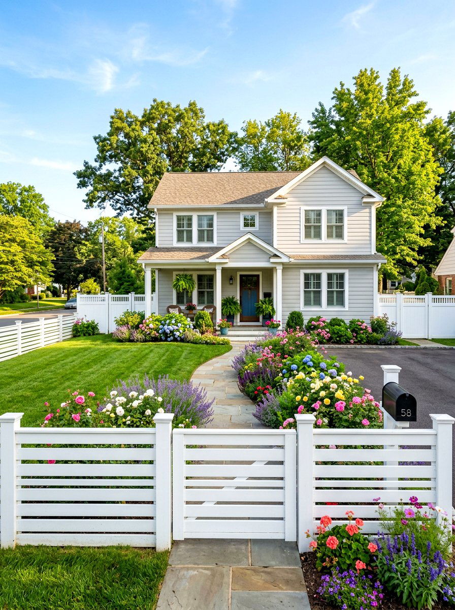 Modern Picket Fence - 30 wooden fence ideas