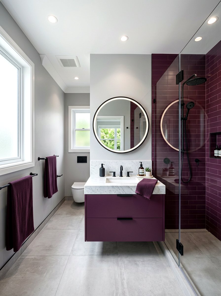 Modern Plum Bathroom - 30 plum room decor ideas