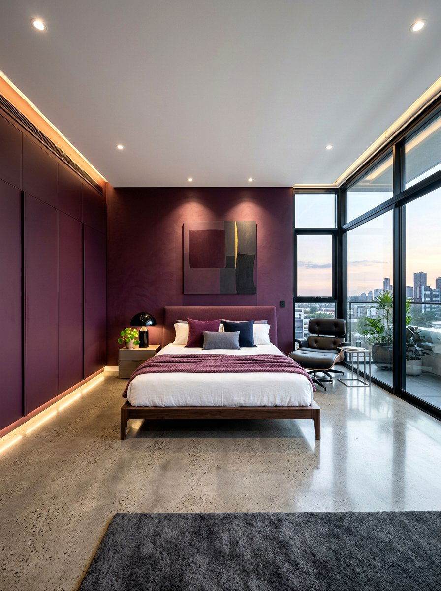 Modern Plum Bedroom - 30 plum bedroom ideas