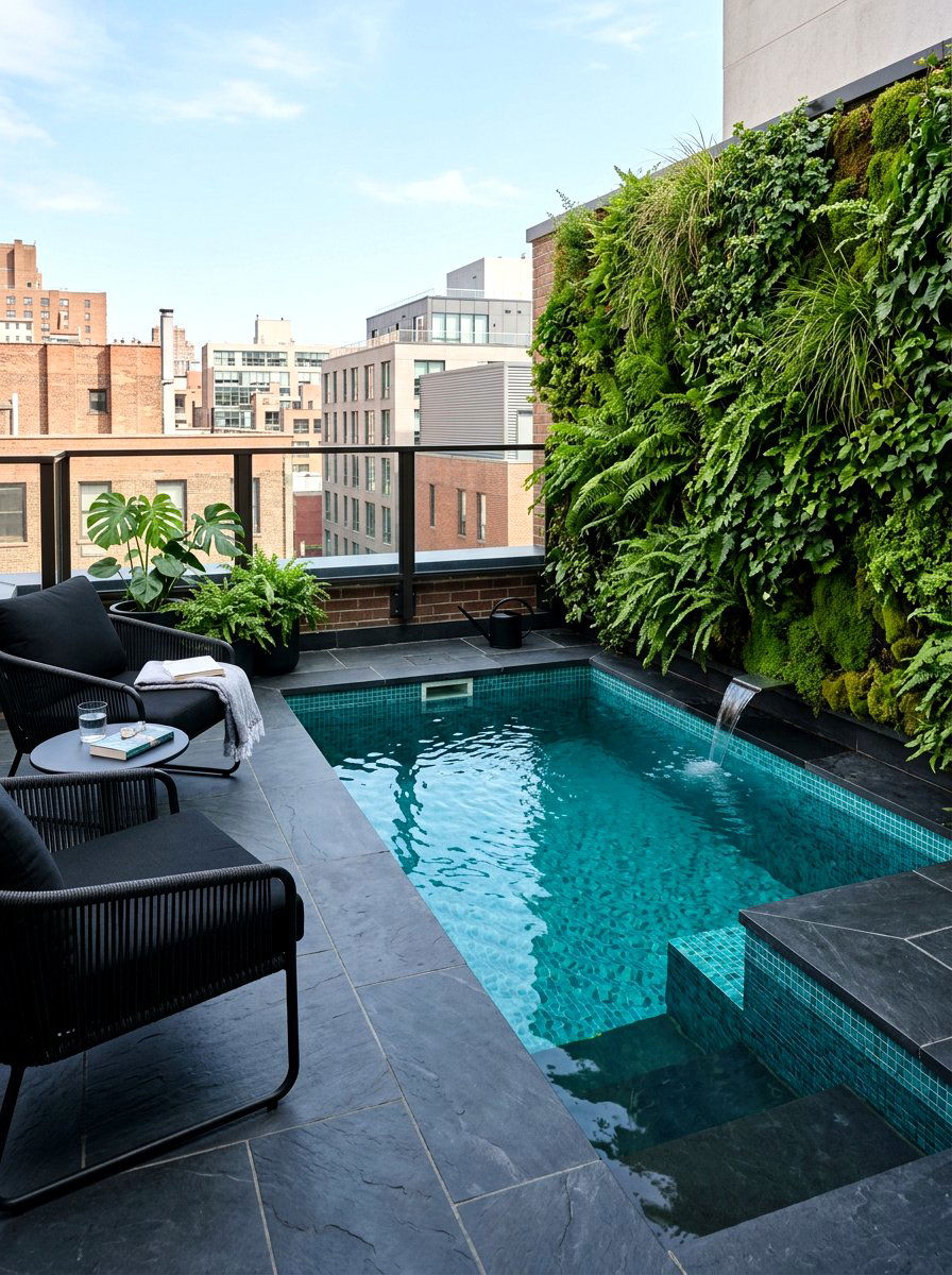 Modern Plunge Pool - 30 narrow pool ideas