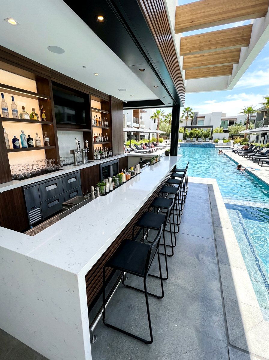 Modern Pool Bar - 30 poolside bar ideas