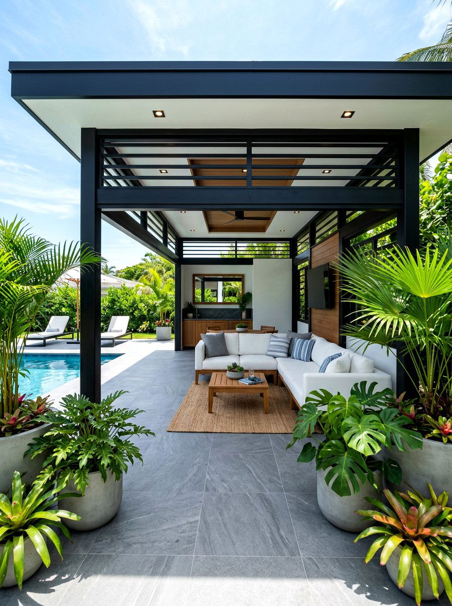 Modern Pool Cabana - 30 cabana lounge ideas