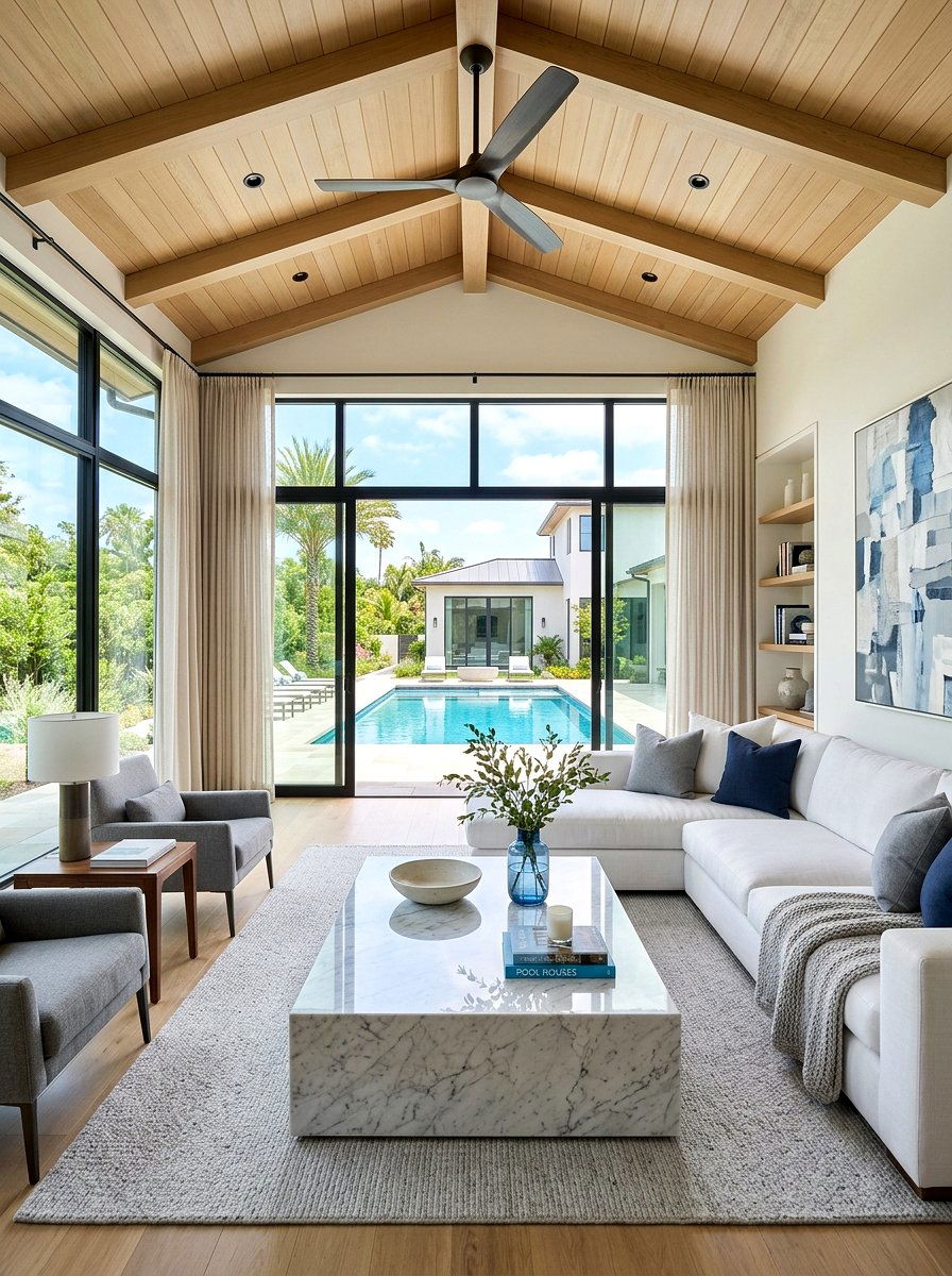 Modern Pool House Living Room - 30 pool house decor ideas