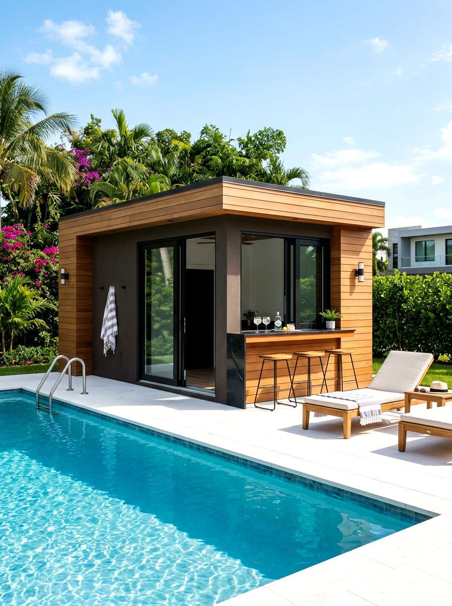 Modern Pool House Shed - 30 modern shed ideas