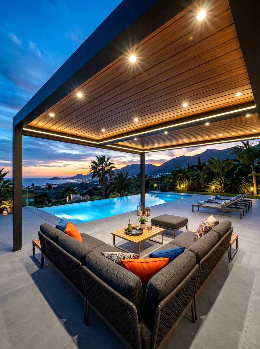Modern Pool Pergola Lighting - 30 pool lighting ideas